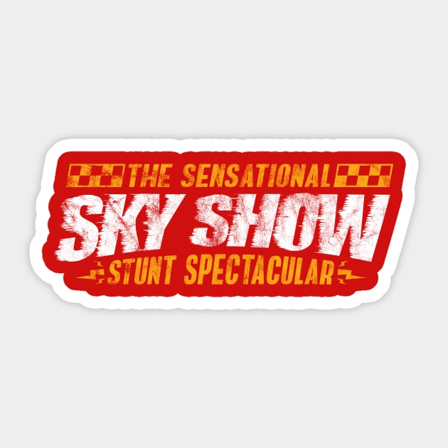 2021 - The Sensational Sky Show (Red - Worn) Sticker by jepegdesign